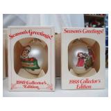 Lot of 15 Christmas Ornaments in original boxes. Hallmark and Campbell Kids 1978-1990s