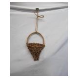 Lot of various Vintage Wicker Baskets & 2 Mexican Folk Art Aztec Fisherman woven Figurines