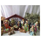 Lot of various Nativity Sets with figures. Mary Jesus Joseph Olive Tree Animals