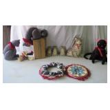 Lot of Vintage Handmade Cat Pillows & Plush Toys with Homemade Fabric Patchwork Crafts