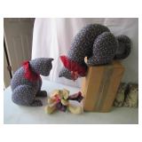 Lot of Vintage Handmade Cat Pillows & Plush Toys with Homemade Fabric Patchwork Crafts