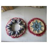 Lot of Vintage Handmade Cat Pillows & Plush Toys with Homemade Fabric Patchwork Crafts