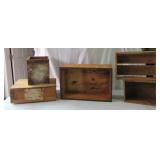 Lot of 5 Vintage Primitive Wood Boxes