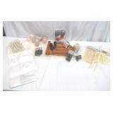 Lot of Vintage Crafting Supplies: Santa & Doll Faces and Wood Sled