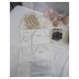 Lot of Vintage Crafting Supplies: Santa & Doll Faces and Wood Sled