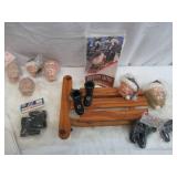 Lot of Vintage Crafting Supplies: Santa & Doll Faces and Wood Sled