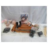 Lot of Vintage Crafting Supplies: Santa & Doll Faces and Wood Sled