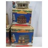 Lot of Vintage Collection of Enesco Pine Hallow Christmas Village Buildings and accessories