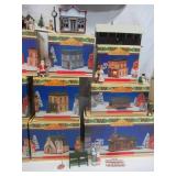 Lot of Vintage Collection of Enesco Pine Hallow Christmas Village Buildings and accessories