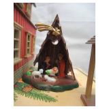 Lot of Vintage Collection of Enesco Pine Hallow Christmas Village Buildings and accessories