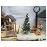Lot of Vintage Collection of Enesco Pine Hallow Christmas Village Buildings and accessories