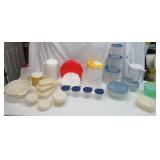 Large lot of Plastic Storage Containers with lids some Rubbermaid