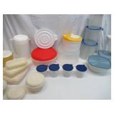 Large lot of Plastic Storage Containers with lids some Rubbermaid