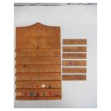 Lot of Vintage Handmade Wood Perpetual Wall Calendar