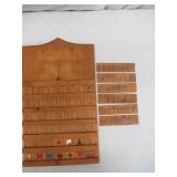 Lot of Vintage Handmade Wood Perpetual Wall Calendar