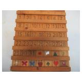 Lot of Vintage Handmade Wood Perpetual Wall Calendar
