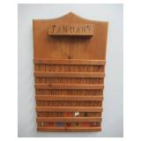 Lot of Vintage Handmade Wood Perpetual Wall Calendar