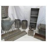 Lot of Vintage Galvanized Metal Items