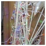 Lot of Christmas Decorating Items:9 ft. lighted Xmas Tree in box, Christmas tree stands, Storage bag and many lighting cords