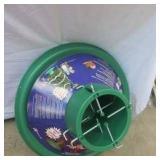 Lot of Christmas Decorating Items:9 ft. lighted Xmas Tree in box, Christmas tree stands, Storage bag and many lighting cords