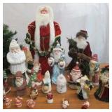 Lot Of Christmas Decor 25 Santa Clauses and 1 Small Christmas Tree