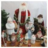 Lot Of Christmas Decor 25 Santa Clauses and 1 Small Christmas Tree