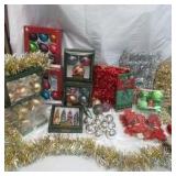 Christmas Lot many boxed Christmas Ornaments, Bulbs, Garland and Tinsel