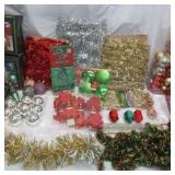 Christmas Lot many boxed Christmas Ornaments, Bulbs, Garland and Tinsel