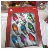 Christmas Lot many boxed Christmas Ornaments, Bulbs, Garland and Tinsel