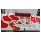 Christmas Lot New Stocking Holder, Various Christmas Stockings, MN Vikings Stockings and Santa Hats