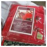 Christmas Lot: Christmas Tree Skirt, Table cloths, Runners, Napkins, Linens and more