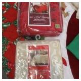 Christmas Lot: Christmas Tree Skirt, Table cloths, Runners, Napkins, Linens and more