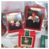 Christmas Decor Lot Vintage String Lights, Many boxed Hallmark Ornaments, Garland and more