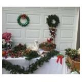 Christmas Lot of Craft Supplies for Holiday Decorating, Garland, Floral pics and more.