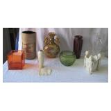 Lot of various Floral Vases and Planters: Lenox, Haeger, Frankoma 234, Tuscany Leaded Crystal