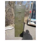 Vintage File Cabinet: Army Green, 4 Drawer
