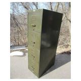 Vintage File Cabinet: Army Green, 4 Drawer