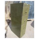 Vintage File Cabinet: Army Green, 4 Drawer