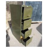 Vintage File Cabinet: Army Green, 4 Drawer