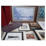 Lot of various pictures, most are framed