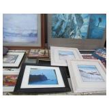 Lot of various pictures, most are framed