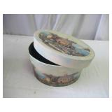 Lot of Vintage Tin ware: Tin Cans, Tin Wall Art, Tin Garbage Cans, Trays, 1 decorative box with lid