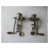 2 Vintage Meat Grinders. Universal No. 1 & No. 2