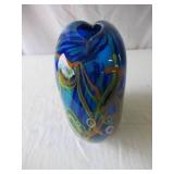 2 - Handblown Colorful Art Glass Vases.  Beautiful.