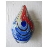 2 - Handblown Colorful Art Glass Vases.  Beautiful.