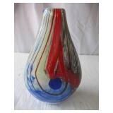 2 - Handblown Colorful Art Glass Vases.  Beautiful.