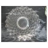 Lot of Vintage fancy Clear Glass Pieces: Trays, Relish Dishes, Bowls, Candle Holders, Luncheon Plates, Ashtray