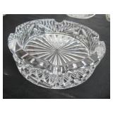 Lot of Vintage fancy Clear Glass Pieces: Trays, Relish Dishes, Bowls, Candle Holders, Luncheon Plates, Ashtray