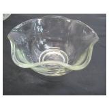 Lot of Vintage fancy Clear Glass Pieces: Trays, Relish Dishes, Bowls, Candle Holders, Luncheon Plates, Ashtray