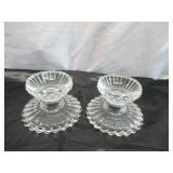 Lot of Vintage fancy Clear Glass Pieces: Trays, Relish Dishes, Bowls, Candle Holders, Luncheon Plates, Ashtray